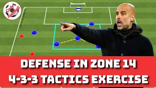 4-3-3 defending the zone 14! Tactical drill!