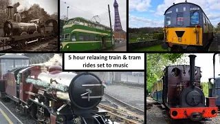 Railway & Tram Journeys Set To Background Music - Relaxing Sleep Study Aid [5 hours]
