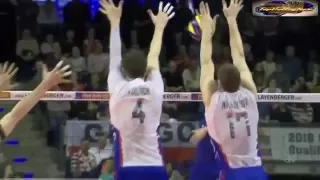 Максим Михайлов атаки финал с Францией(10.01.2016)/Maxim Mikhaylov spike vs France