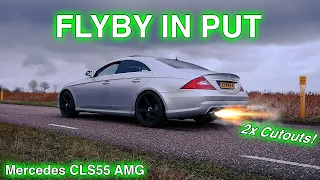 Mercedes CLS55 AMG - FLYBY IN PUT - 2x Cutouts Exhaust V8 Sound #brutal #exhaustcutouts #exhaust