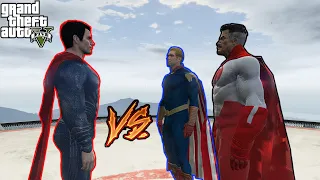 GTA 5 -Superman vs Homelander and Omni-man SUPERHERO BATTLE