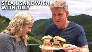 Gordon Ramsay Makes a Steak Sandwich in Spain with Tilly Ramsay