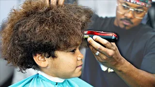 10 YEAR OLD SON HAIRCUT TUTORIAL: LOW FADE | CURLY TOP | UNDERCUT