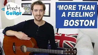 'MORE THAN A FEELING' (BOSTON) Guitar Lesson Tutorial - how to play acoustic songs