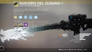 Destiny 2 Uso Negro Como conseguir francotirador Exepcional Susurro del gusano Mision Susurro en Io