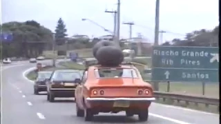 Descendo a serra pela rodovia Anchieta em 1988 / Santos