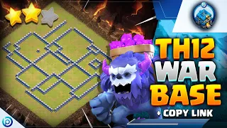 NEW BEST TH12 BLUEPRINT BASE 2024 | Anti 3 Star War Base + LINK