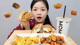 맘스터치 먹방🍔싸이버거 & 새우불고기버거 (ft.치즈감자, 매콤김떡만)ㅣChicken & Shrimp Burger (ft.Cheese Fries)ㅣMUKBANG ASMR
