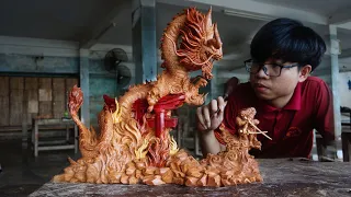 Kaido Dragon vs Oden -  Wood Carving - One Piece [ワンピース]