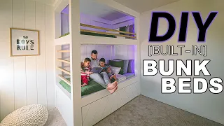 DIY Twin Built-in Bunk Bed For Kids