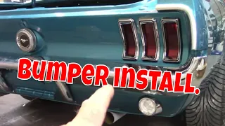 Mustang rear bumper and parts. License plate light. Jade part 77.