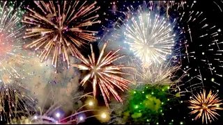 Fireworks Sound Effects and Stock Video 4K | Colorful Fireworks Exploding in Night Sky -ROYALTY FREE