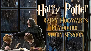 Pomodoro Harry Potter Rainy Hogwarts ASMR | Pomodoro 25/5 | Dark Academia Study 25 Minute Timer