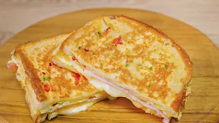 Как приготовить тост с яйцами на сковороде! Простой и вкусный рецепт бутерброда с омлетом