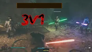 3 jedi vs 1 sith(star wars Jedi: survivor) pls sub