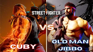 cuby (Ken) vs Old Man JiBbo (Ryu) Ranked Match Set. (Street Fighter 6 Closed Beta)