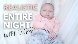 ✔ REALISTIC Entire Night with 2-month old twin babies | solo with 3 kids