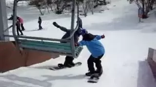 Getting off a Chairlift FAIL