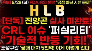 [HLB] 5/28 (화) [단독] 진양곤 회장 "BIMO 실사 미완료!" CRL 이슈 공정 아닌 시설 문제! "박스권 반등 기회 잡아라!"