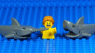 Lego City Beach Shark Attack Swimmer Rescued