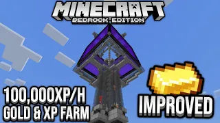 Improved Fast Gold & XP Farm 100,000XP/h Minecraft Bedrock Tutorial 1.17
