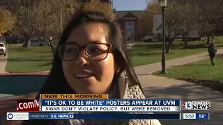 'It's Okay To Be White' signs on college campus