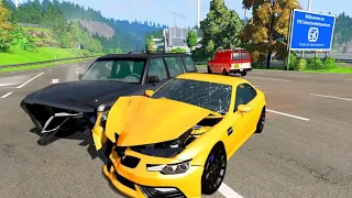 Realistic Car Crashes #28 - BeamNG Drive car speed