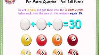 Fun Maths Question Pool Ball Puzzle - www.GiftOurPrecious.com