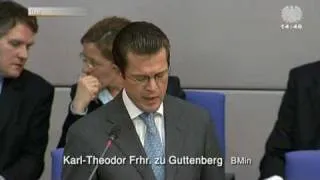 Guttenberg in der Fragestunde im Bundestag zur Plagiatsaffäre