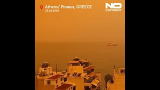Greek sky turns orange as winds carry dust from Sahara desert #nocomment