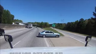 Bad Driver Nearly Causes Crash After Missing Exit