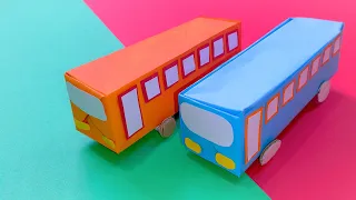 Origami Bus 🚍 - How to make a Paper Bus in less than 4 minutes - Easy Paper Craft Ideas
