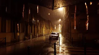 Walking in Heavy Rain Walk at Night in Bordeaux [4K] France / Nov 2019 / ASMR for sleeping 폭우 거센빗소리