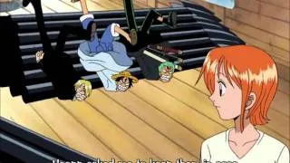 Luffy, Zoro and Sanji vs. three marine ships