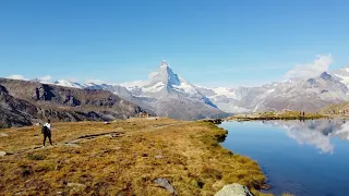 The Matterhorn in Zermatt Switzerland by Drone