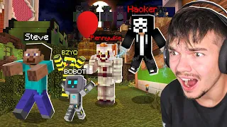 STRASZYMY CAŁE PALIONOWO JAKO HACKER i PENNYWISE w Minecraft! *popłakali się ze strachu*