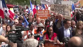 Thousands protest President Emmanuel Macron's health pass