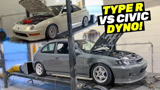 Integra Type R VS K-Swap Civic - Dyno Showdown