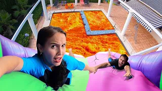 Der Pool ist Lava Challenge! Extreme und witzige Herausforderungen mit meinem Freund im Pool!