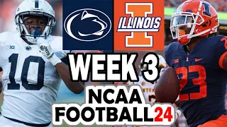 Penn State at Illinois - Week 3 Simulation (2023 Rosters for NCAA 14)