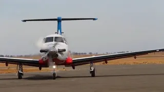 RFDS Australia (VH-FXN) Pilatus PC-12NG Departing Port Pirie, South Australia.