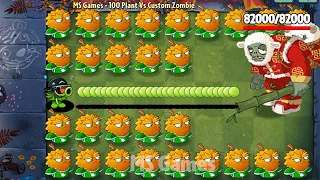 PvZ 2 Challenge - 100 Plant Max Level Vs Super Lunar Gargantuar Zombie - Who will win?