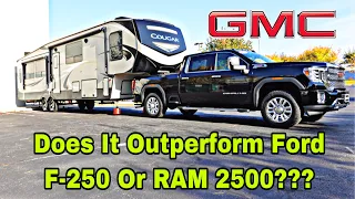 Testing A New GMC Sierra 2500 Denali While Pulling A 14,000 Pound Fifth Wheel Up 6% Grade With MPG!
