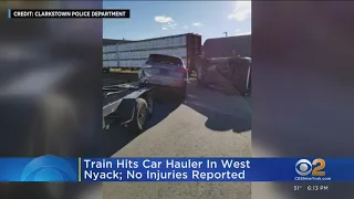 Train hits car hauler in West Nyack; no injuries reported