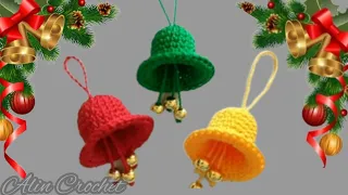 Crochet Tutorial ||  Crochet Christmas Bells for beginners easy || Alin Crochet  || Alin Crochet