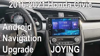 2016-2021 Honda Civic Android Navigation Stereo Upgrade - Joying JY-HQ145N4G-B