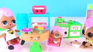 Куклы Лол Сюрприз! Завтрак Семейки Shopkins для Lol Families Surprise и Hairdorables Мультик Лол