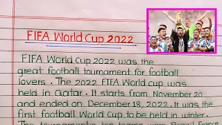 🔥FIFA World Cup 2022  || Essay/Paragraph/Report writing on FIFA World Cup 2022