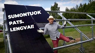 10kW antžeminė saulės elektrinė (Sumontuoti gali kiekvienas)