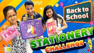 Back to School Stationery Challenge 🎒| Family Comedy Challenge | Cute Sisters Challenges